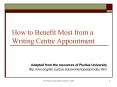 How to Benefit Most from a Writing Centre Appointment