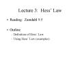 Lecture 3: Hess Law
