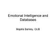 Emotional Intelligence and Databases