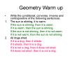 Geometry Warm up