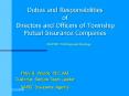 Duties and Responsibilities of Directors and Officers of Township Mutual Insurance Companies