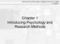 Chapter 1 Introducing Psychology and Research Methods