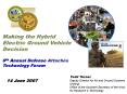 Making the Hybrid Electric Ground Vehicle Decision