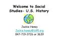 Welcome to Social Studies U'S' History