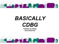 BASICALLY CDBG