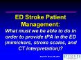ED Stroke Patient Management: What must we be able to do in order to provide tPA in the ED mimickers