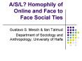 ASL Homophily of Online and Face to Face Social Ties