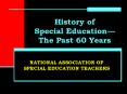 History of Special EducationThe Past 60 Years