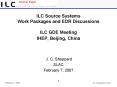ILC Source Systems Work Packages and EDR Discussions ILC GDE Meeting IHEP, Beijing, China