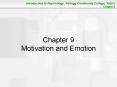 Chapter 9 Motivation and Emotion