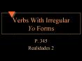 Verbs With Irregular Yo Forms