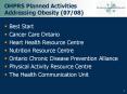 OHPRS Planned Activities Addressing Obesity 0708