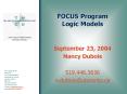FOCUS Program Logic Models