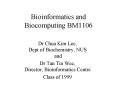 Bioinformatics and Biocomputing BM1106
