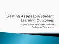 Creating Assessable Student Learning Outcomes