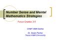 Number Sense and Mental Mathematics Strategies