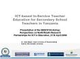 ICTbased InService Teacher Education for Secondary School Teachers in Tanzania