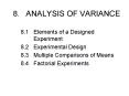 8'ANALYSIS OF VARIANCE