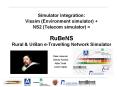 Simulator integration: Vissim Environment simulator NS2 Telecom simulator RuBeNS Rural