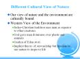 Different Cultural View of Nature