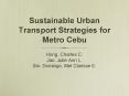Sustainable Urban Transport Strategies for Metro Cebu