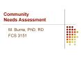 Community Needs Assessment