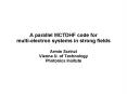 A parallel MCTDHF code for multielectron systems in strong fields
