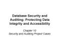 Database Security and Auditing: Protecting Data Integrity and Accessibility