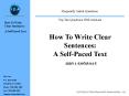 How To Write Clear Sentences: A SelfPaced Text ISBN 1930765045