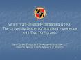 When multiuniversity partnering works: The University System of Maryland experience with Two TQE gra