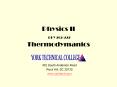 Physics II PHY 202222 Thermodymanics