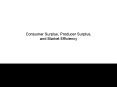 Consumer Surplus, Producer Surplus, and Market Efficiency
