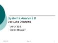 Systems Analysis II Use Case Diagrams
