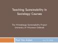 Teaching Sustainability In Sociology Courses The Winnebago Sustainability Project University of Wisc