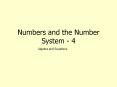 Numbers and the Number System 4