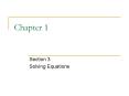 Solving Equations