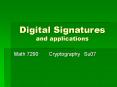Digital Signatures and applications