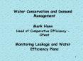 Water Conservation and Demand Management