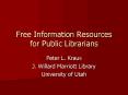 Free Information Resources for Public Librarians