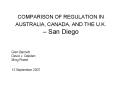 COMPARISON OF REGULATION IN AUSTRALIA, CANADA, AND THE U'K' San Diego