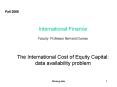 Bernard Dumas Fin 748 248 Fin 749 249 Market Equilibrium, Cost of Capital and International Acquisit