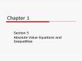 Absolute Value Equations and Inequalities