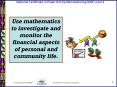 Use mathematics to investigate and monitor the financial aspects of personal and community life'