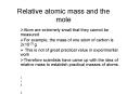 Relative atomic mass and the mole