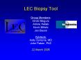 LEC Biopsy Tool Group Members: Hiroki Meguro Amine Hallab Kevin Mihelc Jen Bacior Advisors: Kelly Dy