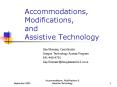 Accommodations, Modifications, and Assistive Technology