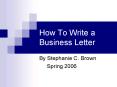 How To Write a Business Letter
