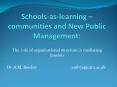 Schoolsaslearning communities and New Public Management: