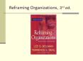 Reframing Organizations, 3rd ed'
