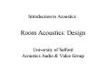 Room Acoustics: Design